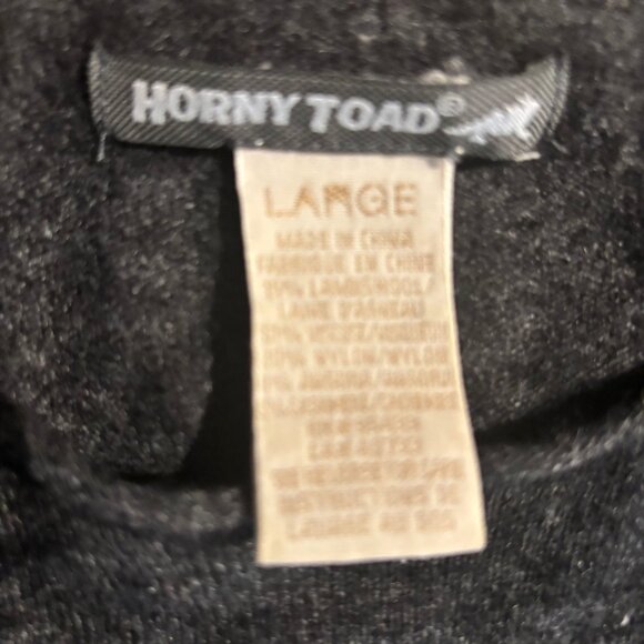 HORNY TOAD Women's LambswoolAngora/Cashmere (L) Crewneck Sweater leaf design - Picture 7 of 9